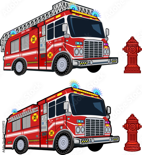 illustration of a firefighter car