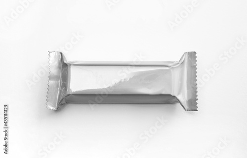 Chocolate packaging blank pack empty template isolated on white background. Mock up. 3D rendering.