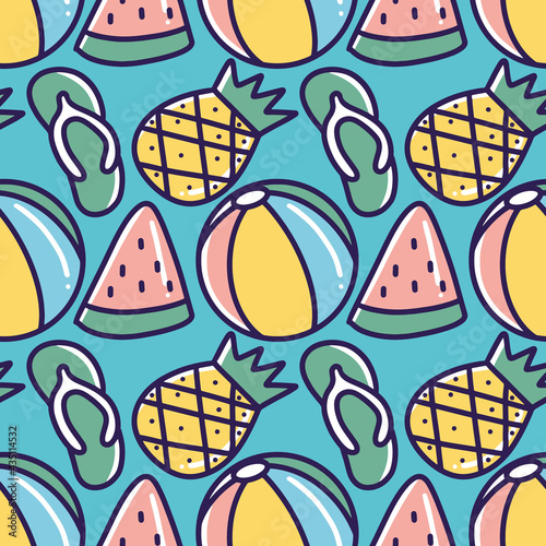 doodle set of summer holiday hand drawing
