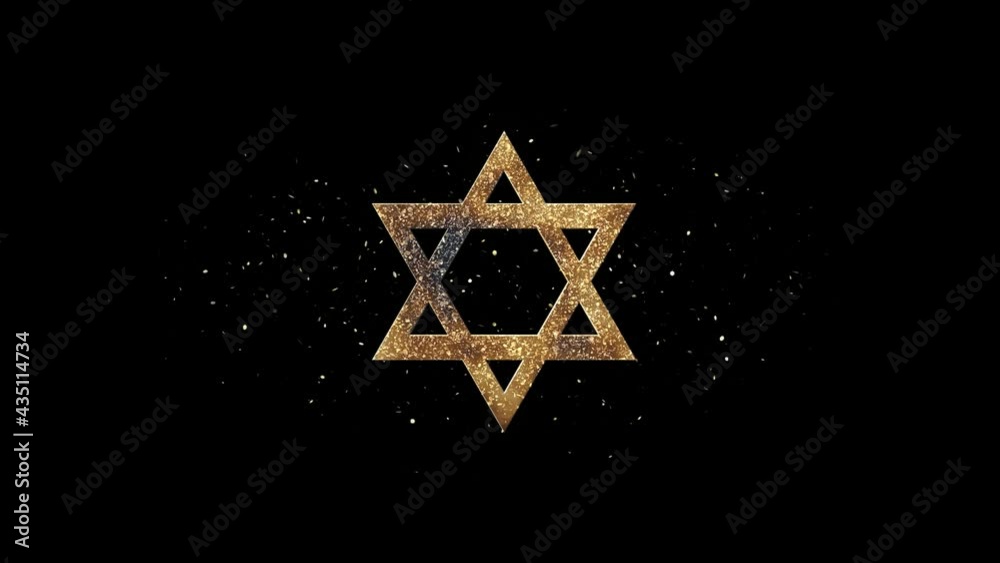 Animation Gold Jewish Star of David Alpha Channel