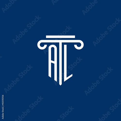 AL initial logo monogram with simple pillar icon