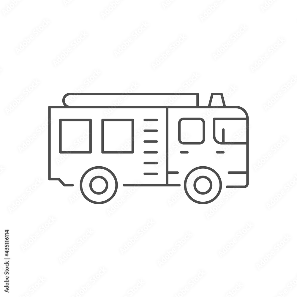 Fire engine truck line icon