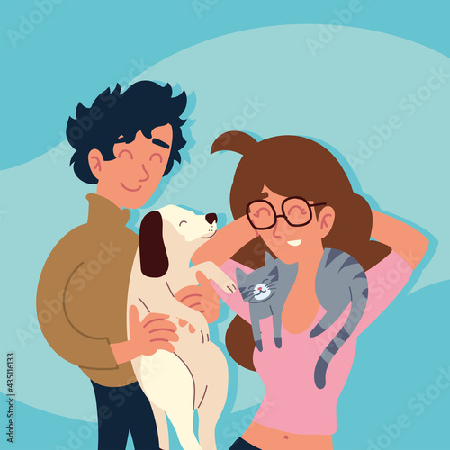 couple with pets