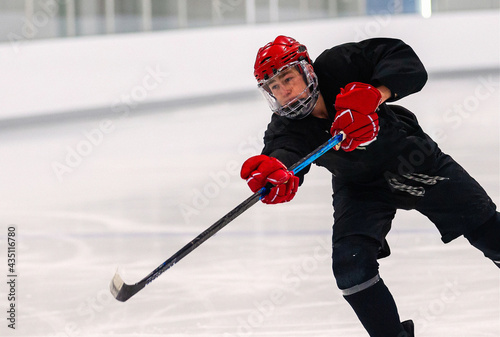 Photography ice hockey player in action