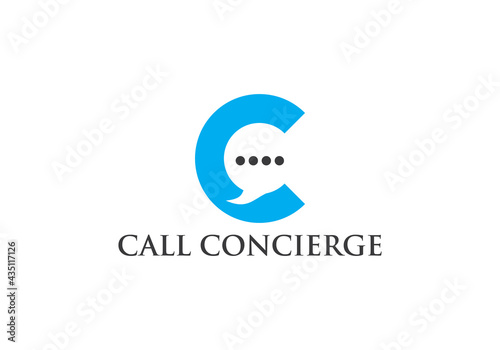 Call Concierge logo. This logo icon incorporate with abstract shape in the creative way.