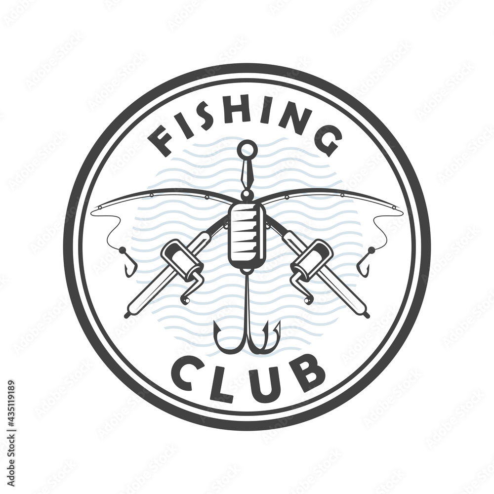 Obraz premium rods fishing emblem