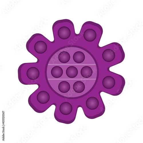 Trendy purple pop it fidget. Vector illustration on white background.