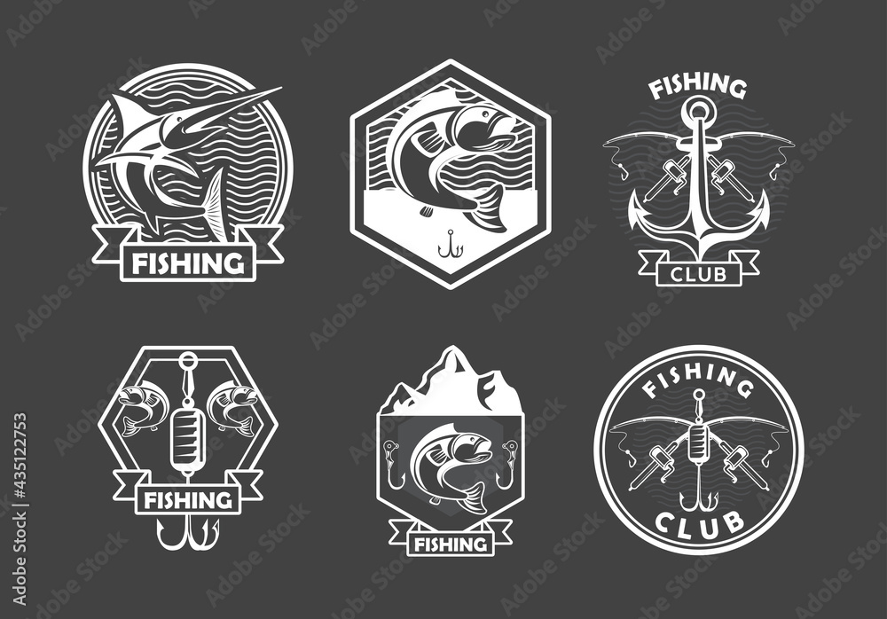 six fishing emblems