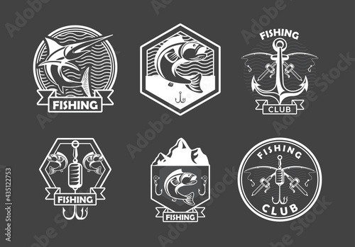six fishing emblems