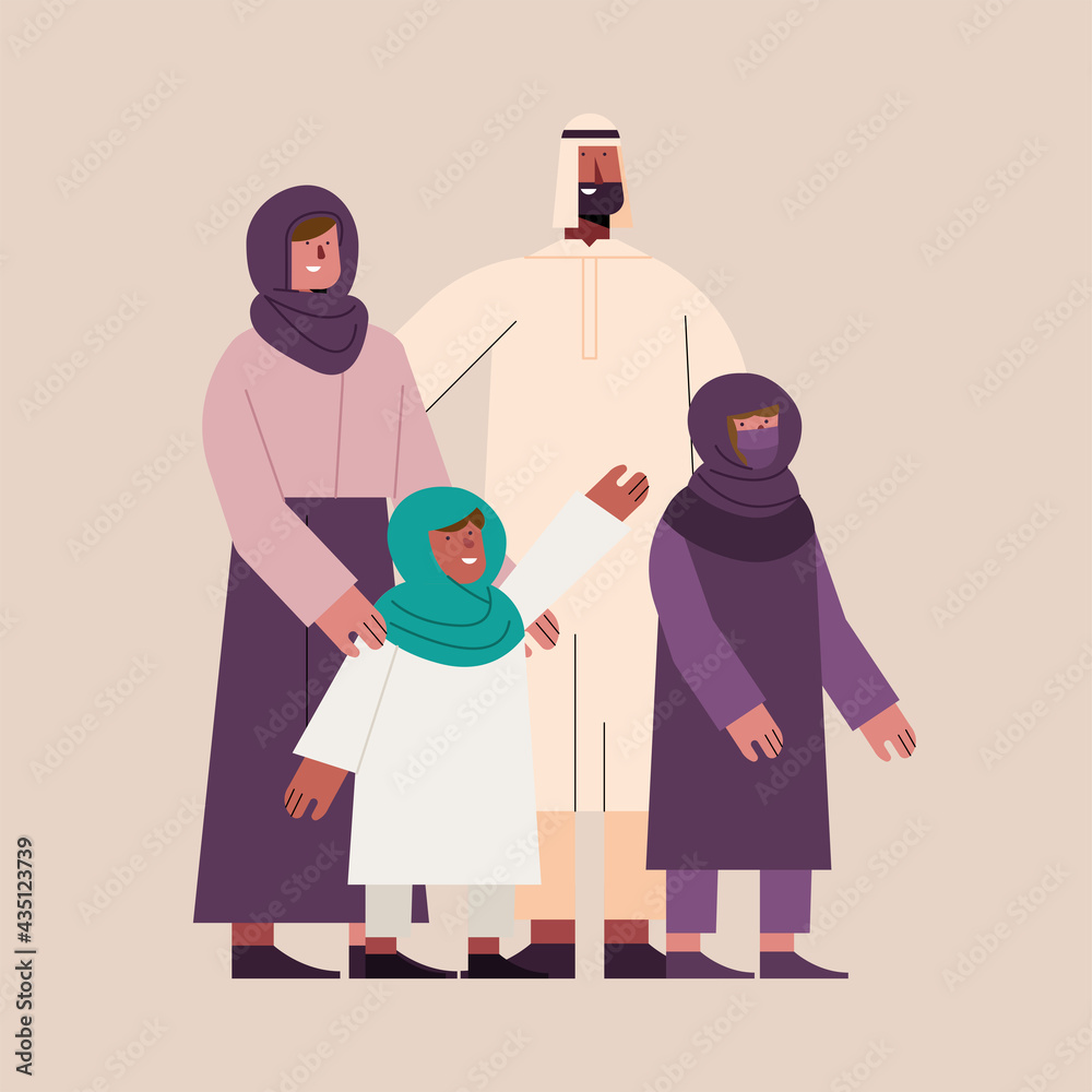 Obraz premium muslim family parents