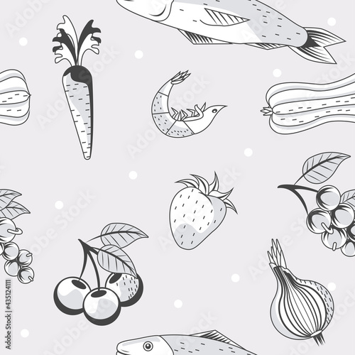 organic food gray pattern