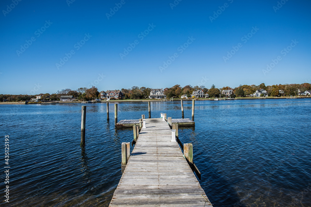 Wooden Boating Dock On the Bay/Ocean