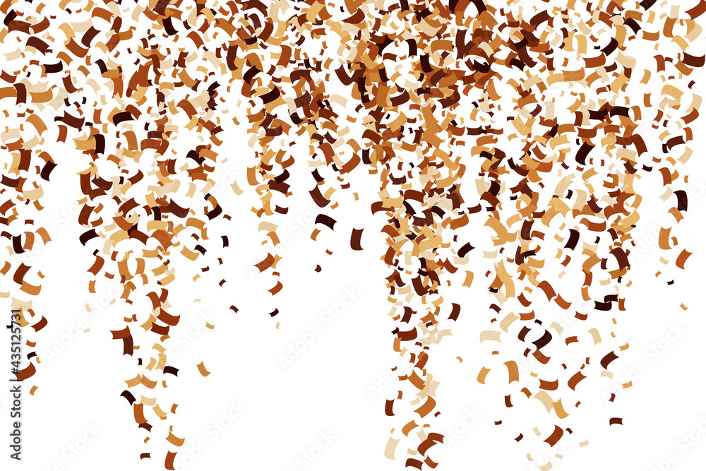 Coffee Color Confetti Isolated on White Background. Chocolate Shades Texture. Brown Particles. Digitally Generated Image. Vector Illustration, EPS 10. Coffee Color Confetti Isolated on White Background. Chocolate Shades Texture. Brown Particles. Digitally Generated Image. Vector Illustration, EPS 10.
