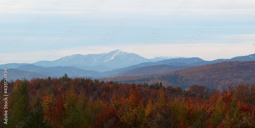 Panoramic view: Lower Austria - view to Schneeberg