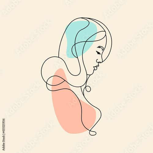hermosa ilustración en vectores de silueta de mujer estilo artístico 