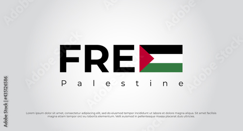 Free Gaza, free Palestine. Free Palestine lettering background. Free Palestine concept vector illustration
