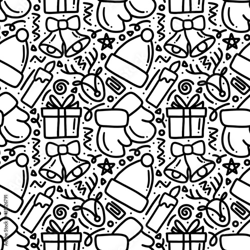 pattern of christmas day hand drawing