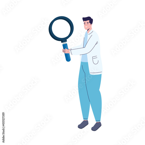 man doctor with lupe