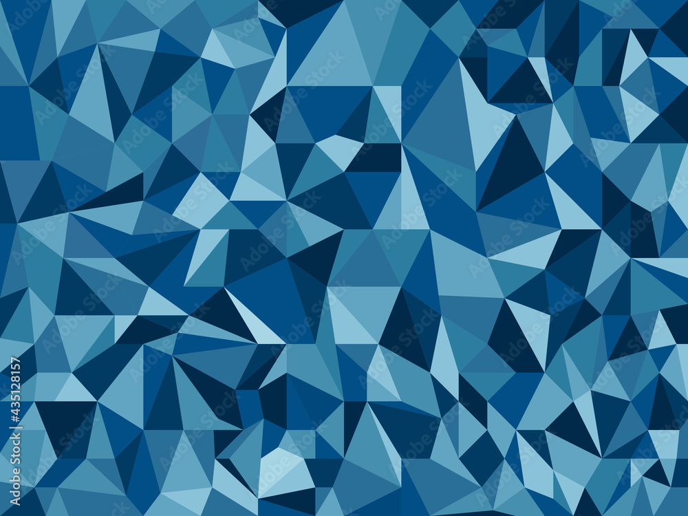 Fototapeta premium Abstract retro textured polygonal blue background, Colorful gradient mosaic triangular background
