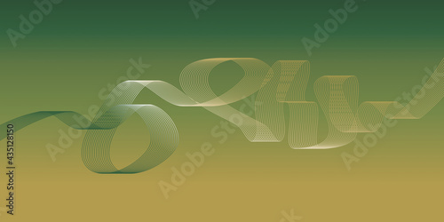 Abstract green wavy shiny wave design element vector background