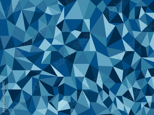 Abstract retro textured polygonal blue background, Colorful gradient mosaic triangular background