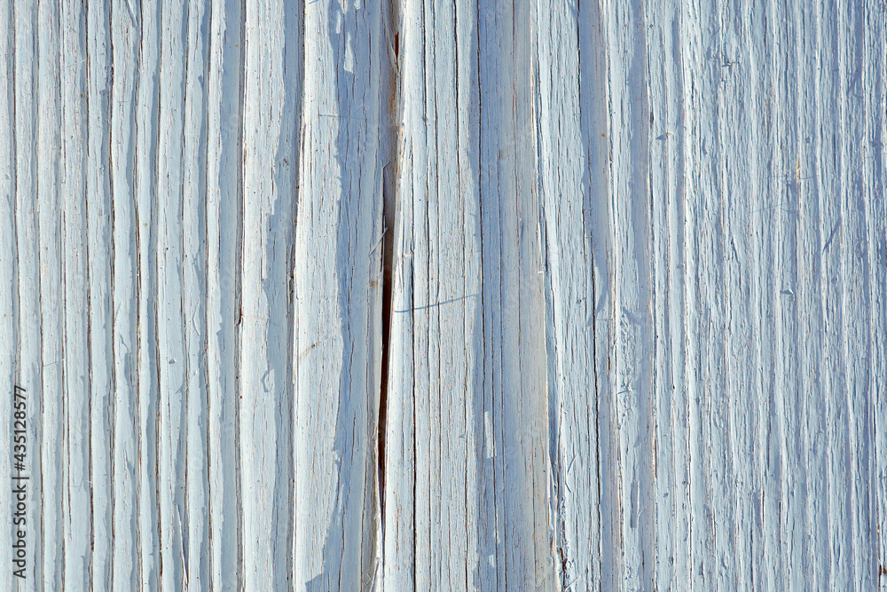 Blue dry wooden surface, cracked with age. Light pale faded paint. Natural rustic summer background, wallpaper or backdrop. Old wood. Hard sunlight with shadows. Close-up Blue dry wooden surface, cracked with age. Light pale faded paint. Natural rustic summer background, wallpaper or backdrop. Old wood. Hard sunlight with shadows. Close-up