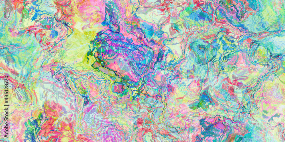 multicolored topographical ink dye effect
