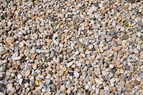 quarrying of gravel and sand in a gravel pit - background pebbles