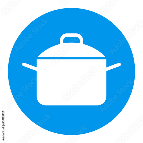 Saucepan white glyph icon. Cooking pot or pan sign