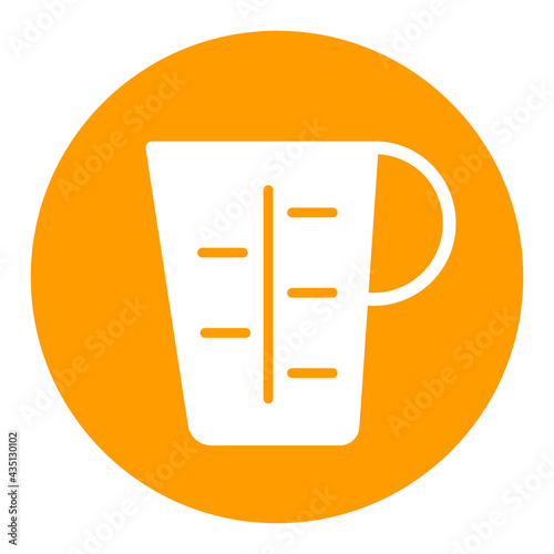 Measuring cup, beaker glyph icon. Kitchen appliance