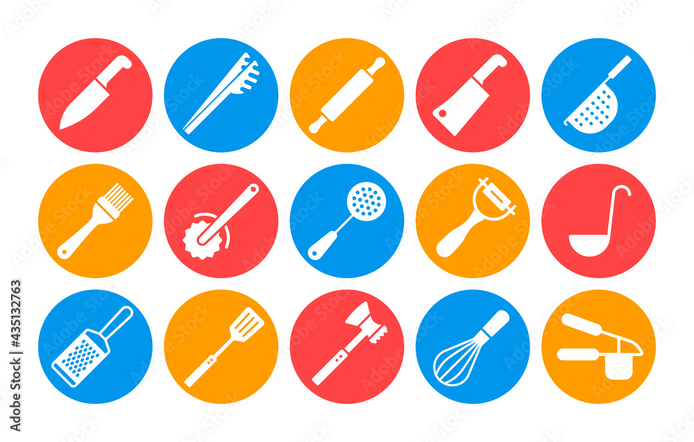 Kitchenware and kitchen vector icon glyph set Kitchenware and kitchen vector icon glyph set