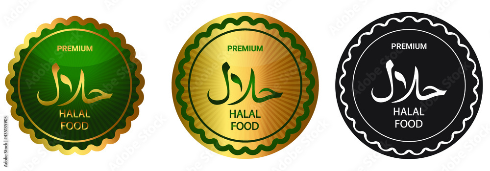Collection of halal certified logo vector isolated on white background. Collection of halal certified logo vector isolated on white background.