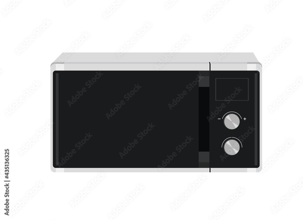 Microwave. Illustration of a modern microwave oven with a digital menu.