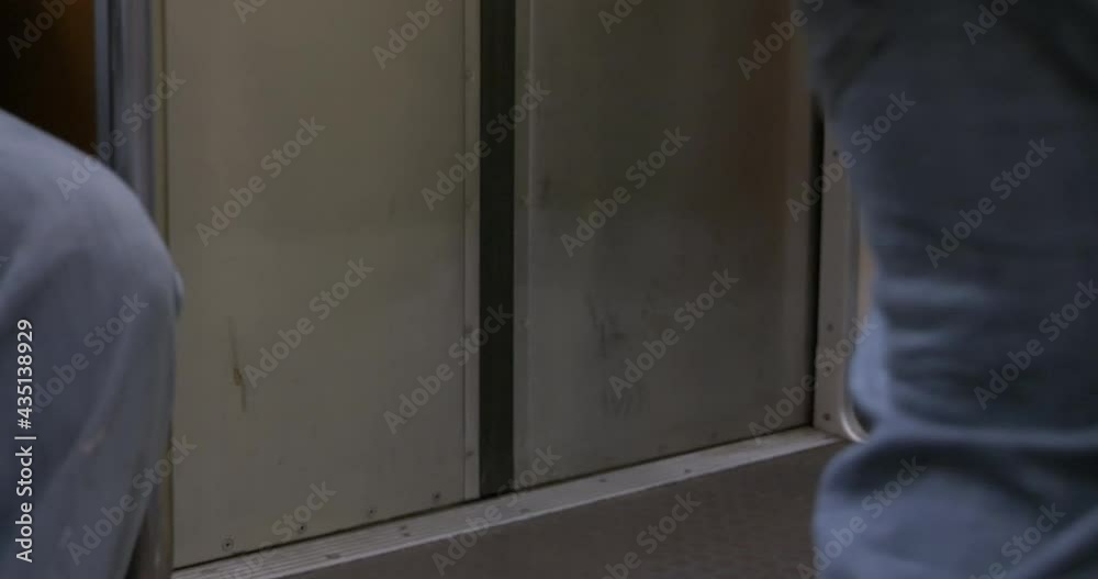 Door of a subway train closing in slow motion Door of a subway train closing in slow motion