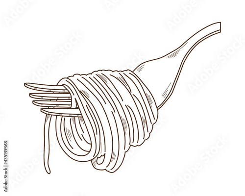 fork with spaghetti