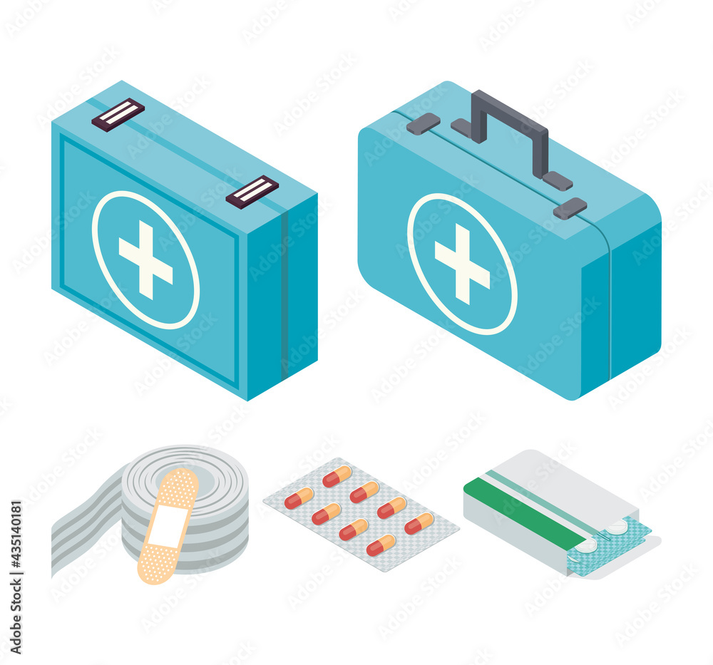 five first aid icons five first aid icons