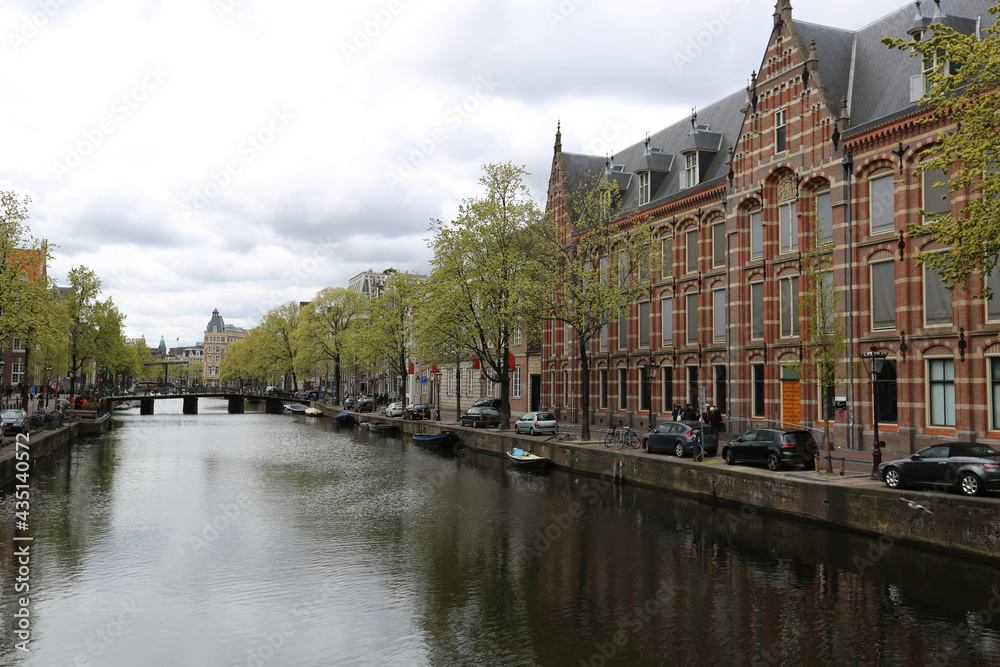 One of the characteristic canals of Amsterdam