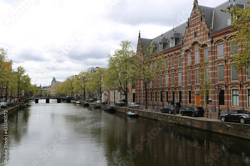 One of the characteristic canals of Amsterdam