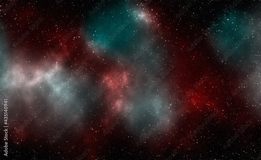 Naklejka premium Space background with stardust and shining stars. Realistic cosmos and color nebula. Colorful galaxy. 3d illustration 