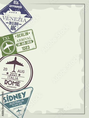 various stamps travel