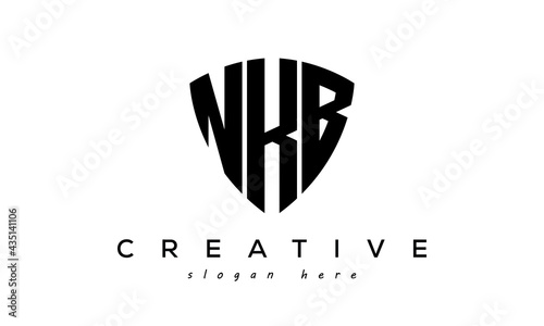 NKB letters creative logo with shield photo