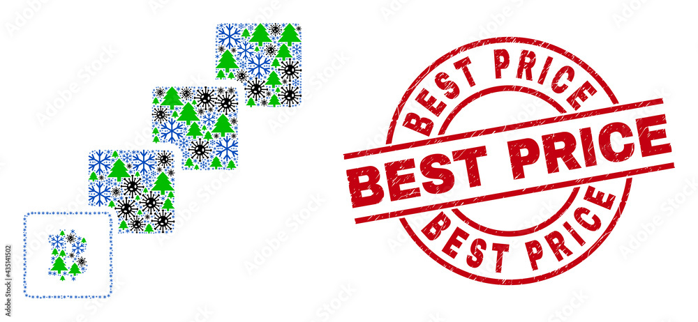 Winter viral combination bitcoin blockchain, and unclean Best Price red round stamp seal. Collage bitcoin blockchain is made with SARS virus, green tree, and snow items. Winter viral combination bitcoin blockchain, and unclean Best Price red round stamp seal. Collage bitcoin blockchain is made with SARS virus, green tree, and snow items.
