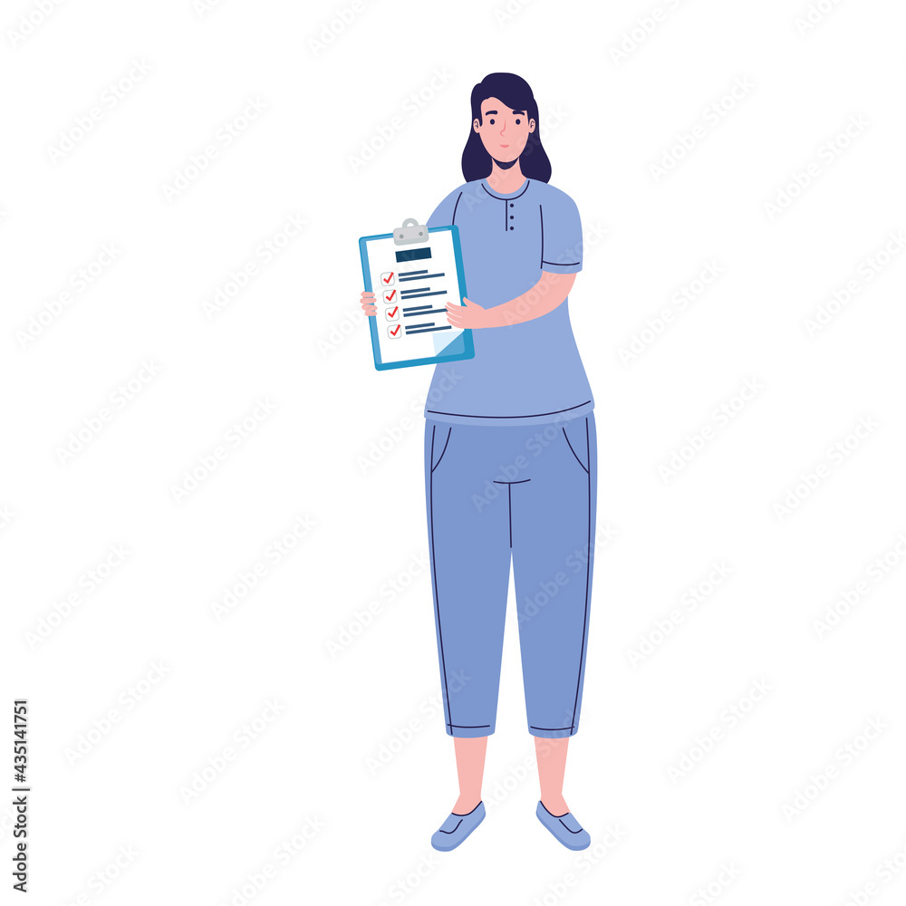 woman doctor with medical history woman doctor with medical history