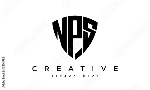 NPS letters creative logo with shield	
