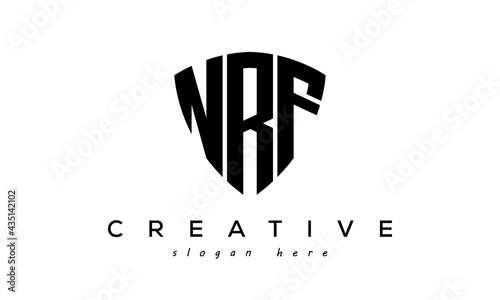 NRF letters creative logo with shield	 photo