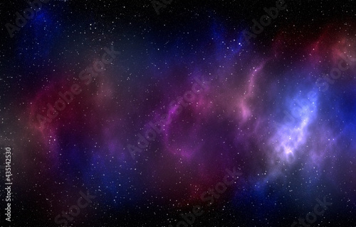 Space background with stardust and shining stars. Realistic cosmos and color nebula. Colorful galaxy. 3d illustration   © lali