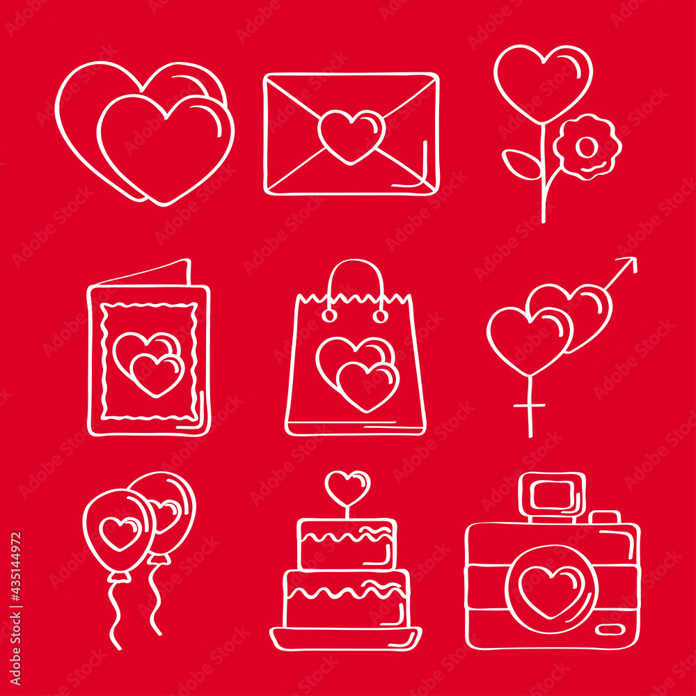 nine love doodles icons nine love doodles icons