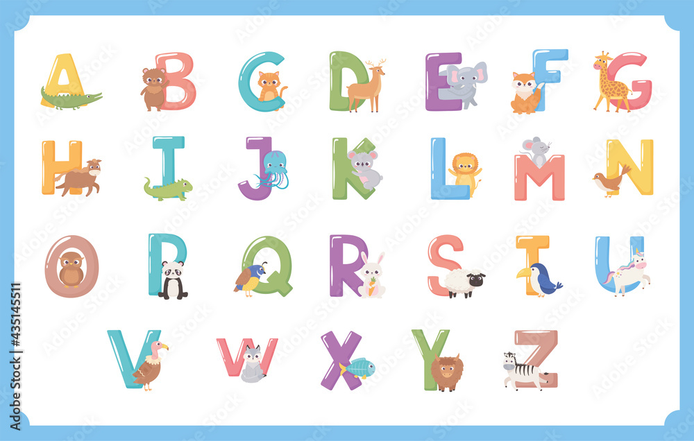 animals alphabet letters