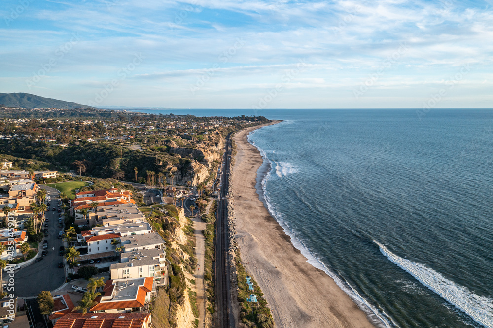 Aerial View of South San Clemente, California Shoreline