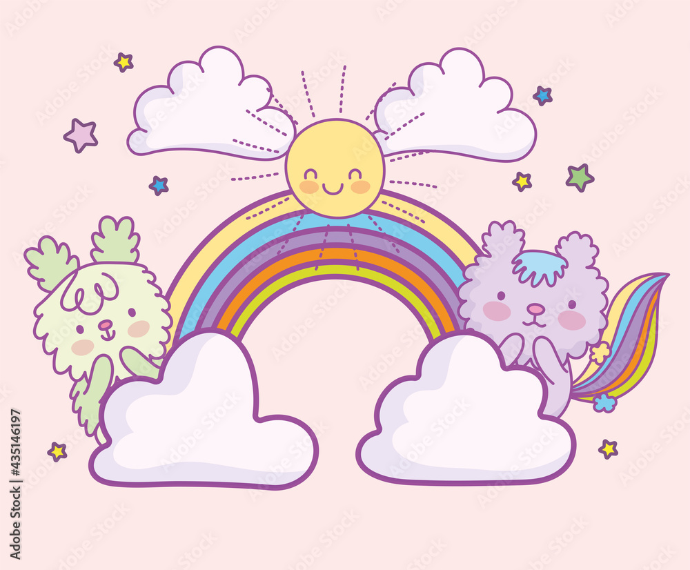 cute animals rainbow clouds cute animals rainbow clouds